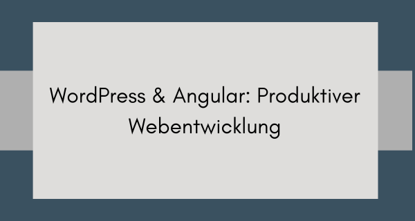 WordPress Angular Produktiver Webentwicklung 1